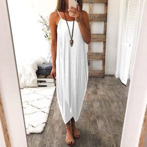 Solid Color Knit Loose Irregular Dress
